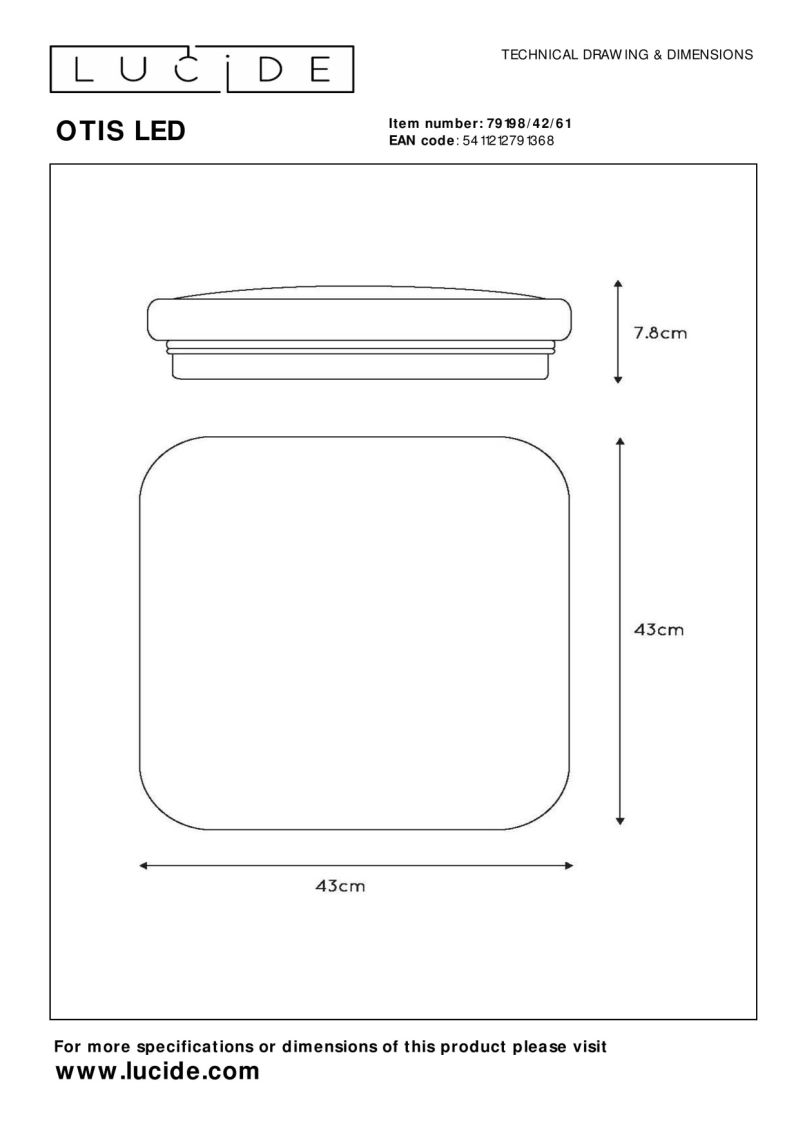 Lucide OTIS LED - Zapustené stropné svietidlo - LED - 1x42W 3000K - Opál